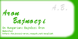 aron bajnoczi business card